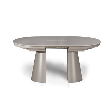 Tavolo allungabile GEORGE TORTORA piano MDF laccato Tortora opaco gamba centrale MDF Tortora opaco H76 P110 L150/200/250