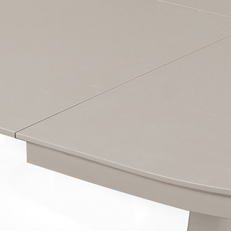 Tavolo allungabile GEORGE TORTORA piano MDF laccato Tortora opaco gamba centrale MDF Tortora opaco H76 P110 L150/200/250