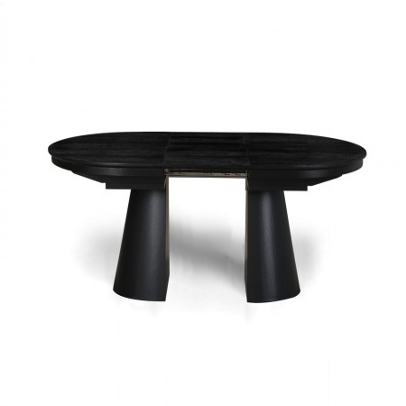 Tavolo allungabile GEORGE LEGNO NERO piano MDF impiallacciato legno Nero gamba centrale MDF legno Nero H76 P110 L150/200/250