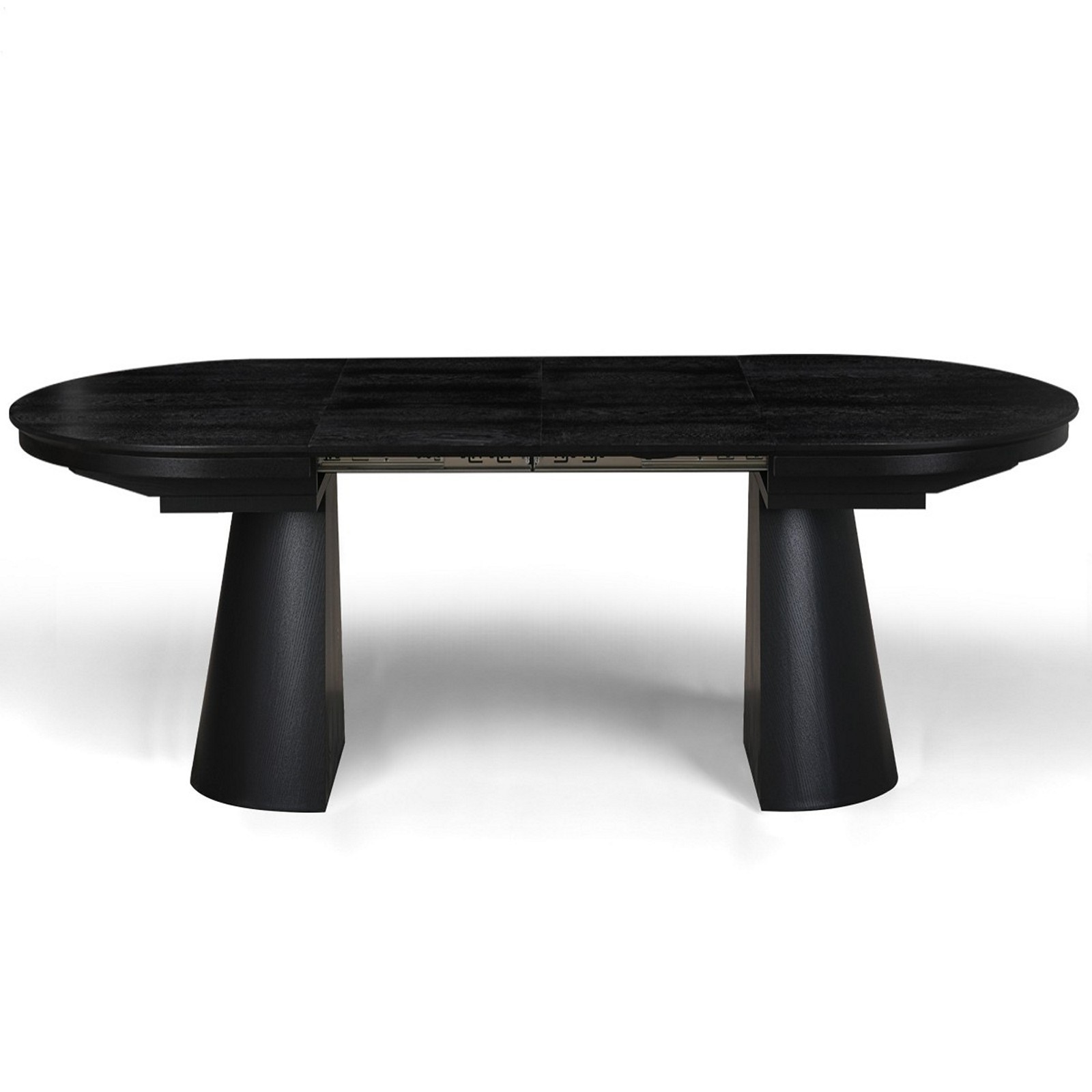 Tavolo allungabile GEORGE LEGNO NERO piano MDF impiallacciato legno Nero gamba centrale MDF legno Nero H76 P110 L150/200/250