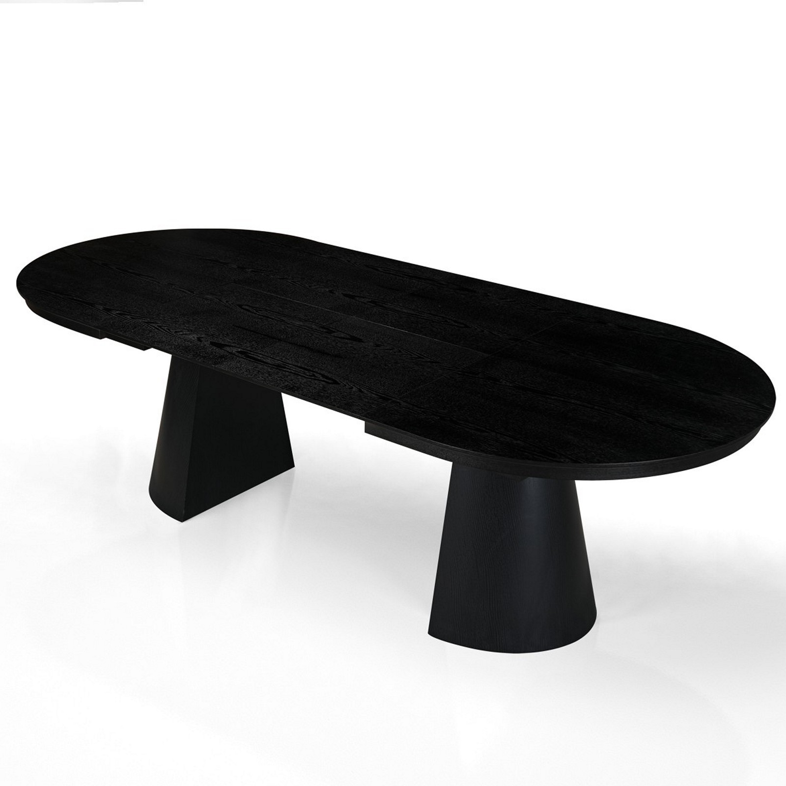 Tavolo allungabile GEORGE LEGNO NERO piano MDF impiallacciato legno Nero gamba centrale MDF legno Nero H76 P110 L150/200/250