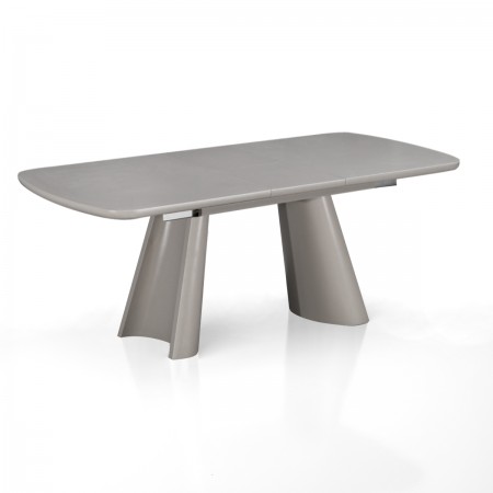 Tavolo allungabile PAUL TORTORA piano MDF laccato Tortora opaco gambe MDF Tortora opaco H76 P90 L160/200