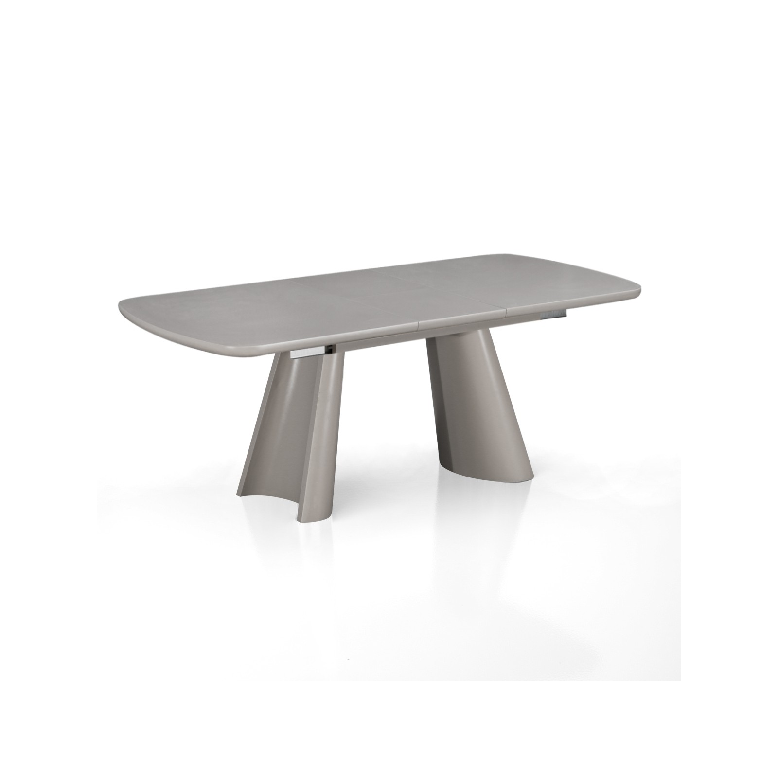 Tavolo allungabile PAUL TORTORA piano MDF laccato Tortora opaco gambe MDF Tortora opaco H76 P90 L160/200