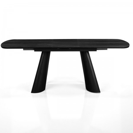 Tavolo allungabile PAUL LEGNO NERO piano MDF impiallacciato legno Nero gambe MDF legno Nero H76 P90 L160/200