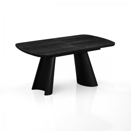 Tavolo allungabile PAUL LEGNO NERO piano MDF impiallacciato legno Nero gambe MDF legno Nero H76 P90 L160/200