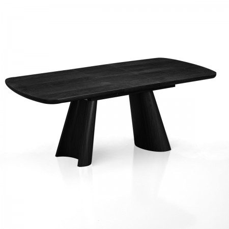 Tavolo allungabile PAUL LEGNO NERO piano MDF impiallacciato legno Nero gambe MDF legno Nero H76 P90 L160/200