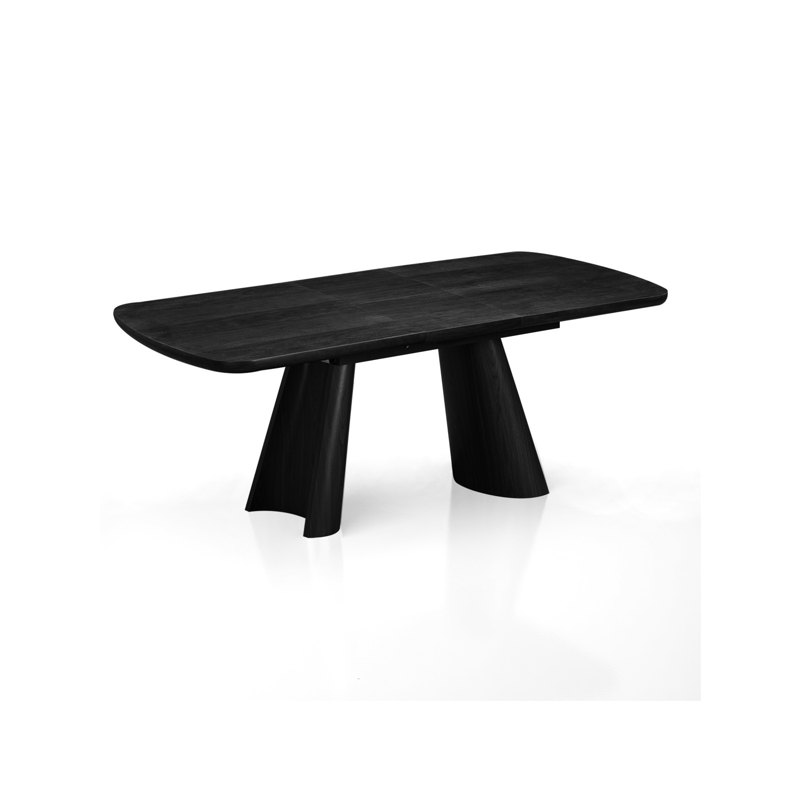 Tavolo allungabile PAUL LEGNO NERO piano MDF impiallacciato legno Nero gambe MDF legno Nero H76 P90 L160/200