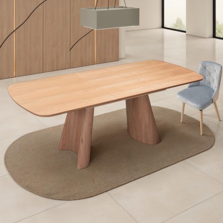 Tavolo allungabile PAUL ROVERE piano MDF impiallacciato Rovere gambe MDF Rovere H76 P90 L160/200
