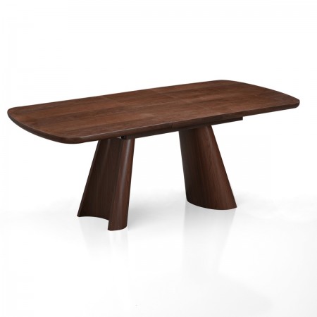 Tavolo allungabile PAUL NOCE piano MDF impiallacciato Noce gambe MDF Noce H76 P90 L160/200