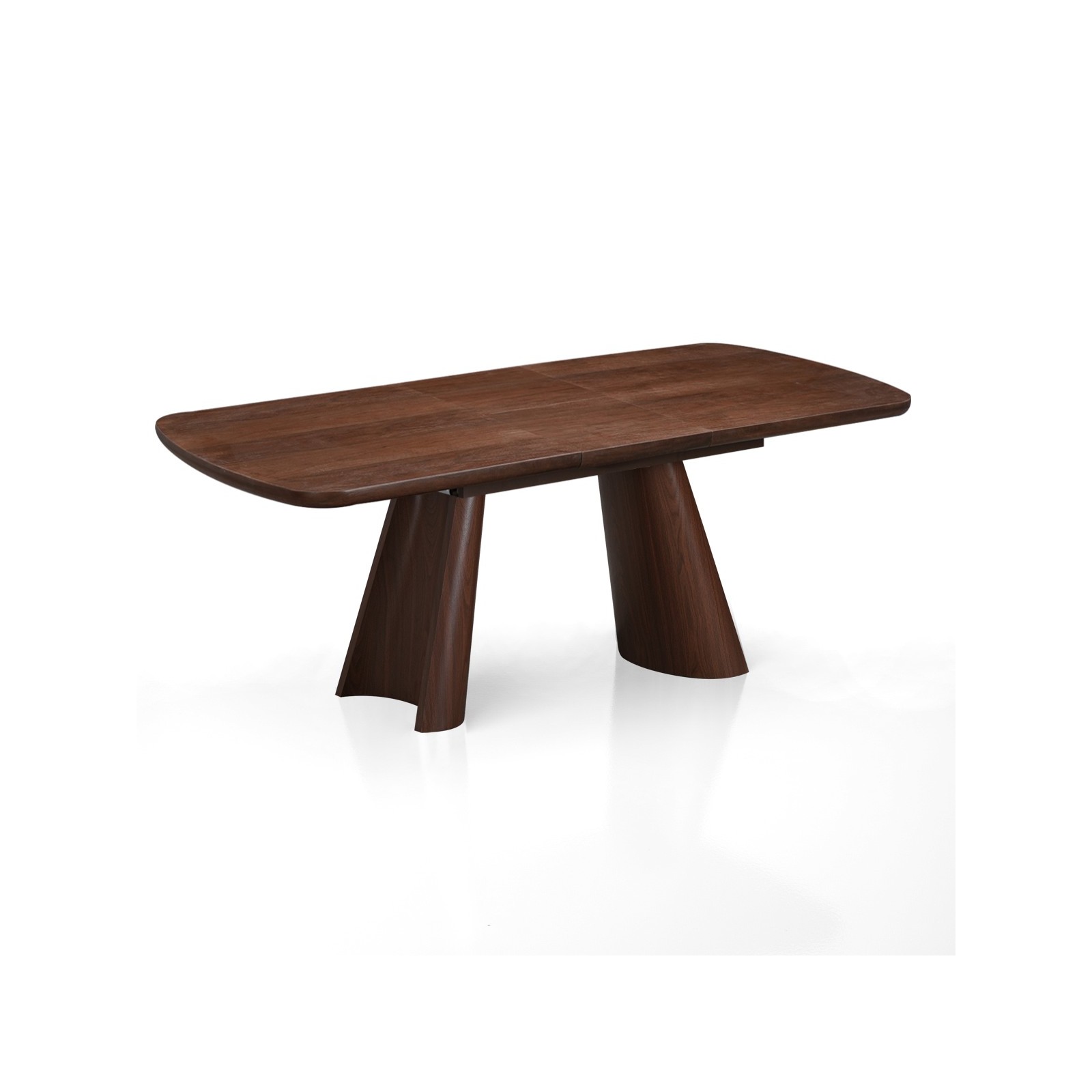 Tavolo allungabile PAUL NOCE piano MDF impiallacciato Noce gambe MDF Noce H76 P90 L160/200