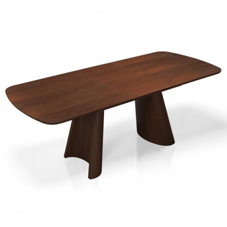 Tavolo allungabile PAUL NOCE piano MDF impiallacciato Noce gambe MDF Noce H76 P90 L160/200