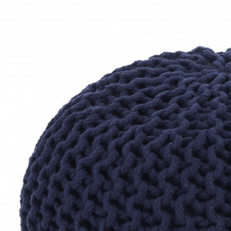 Pouf Sabine Navy 100% cotone Blu scuro, d43xh34 cm