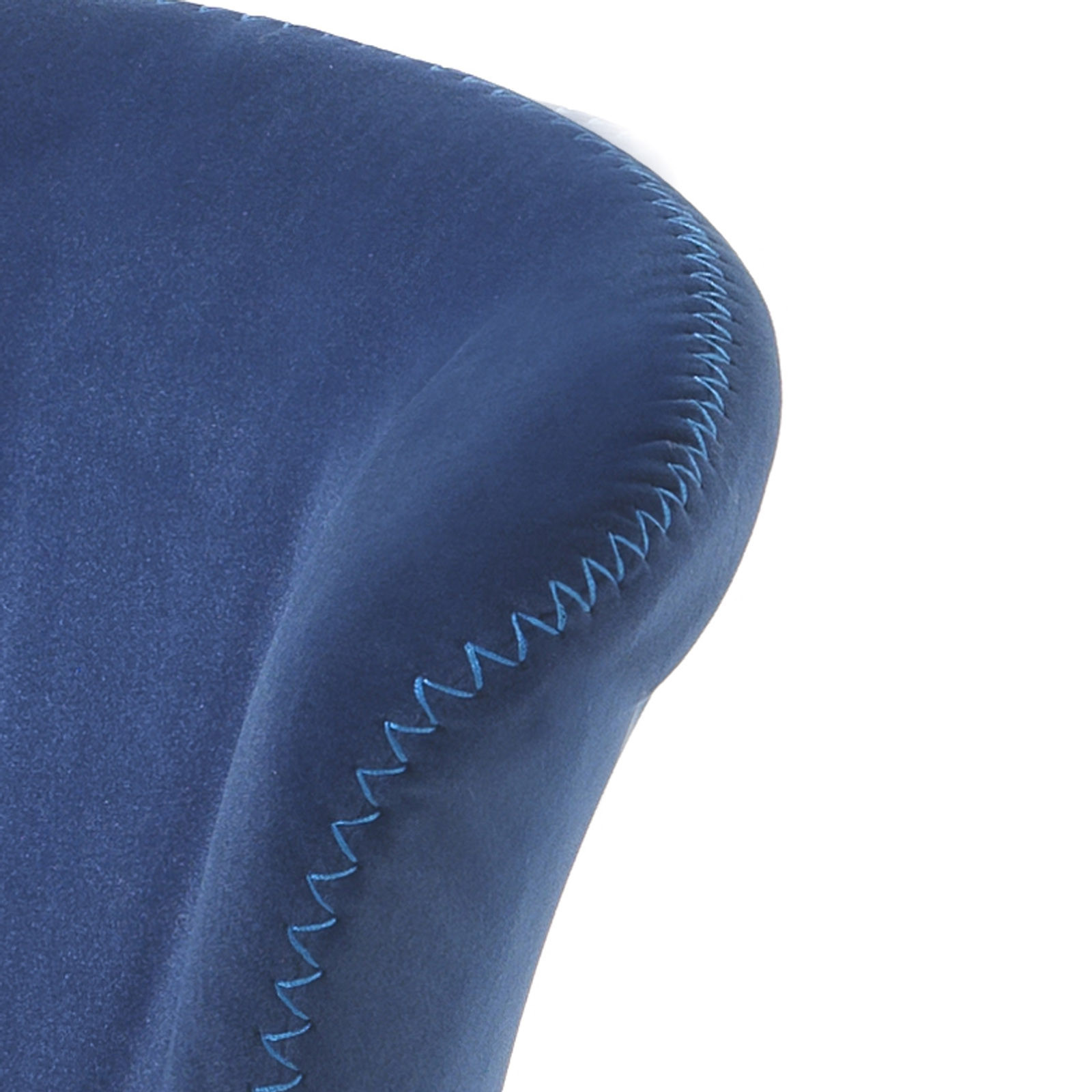 Sedia imbottita Aida Blue in microfibra effetto velluto Blu e metallo Nero opaco, 62x56xh79 cm