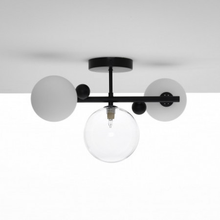 Lampadario / Applique Alkaidrealizzato In Acciaio Verniciato Nero Opaco