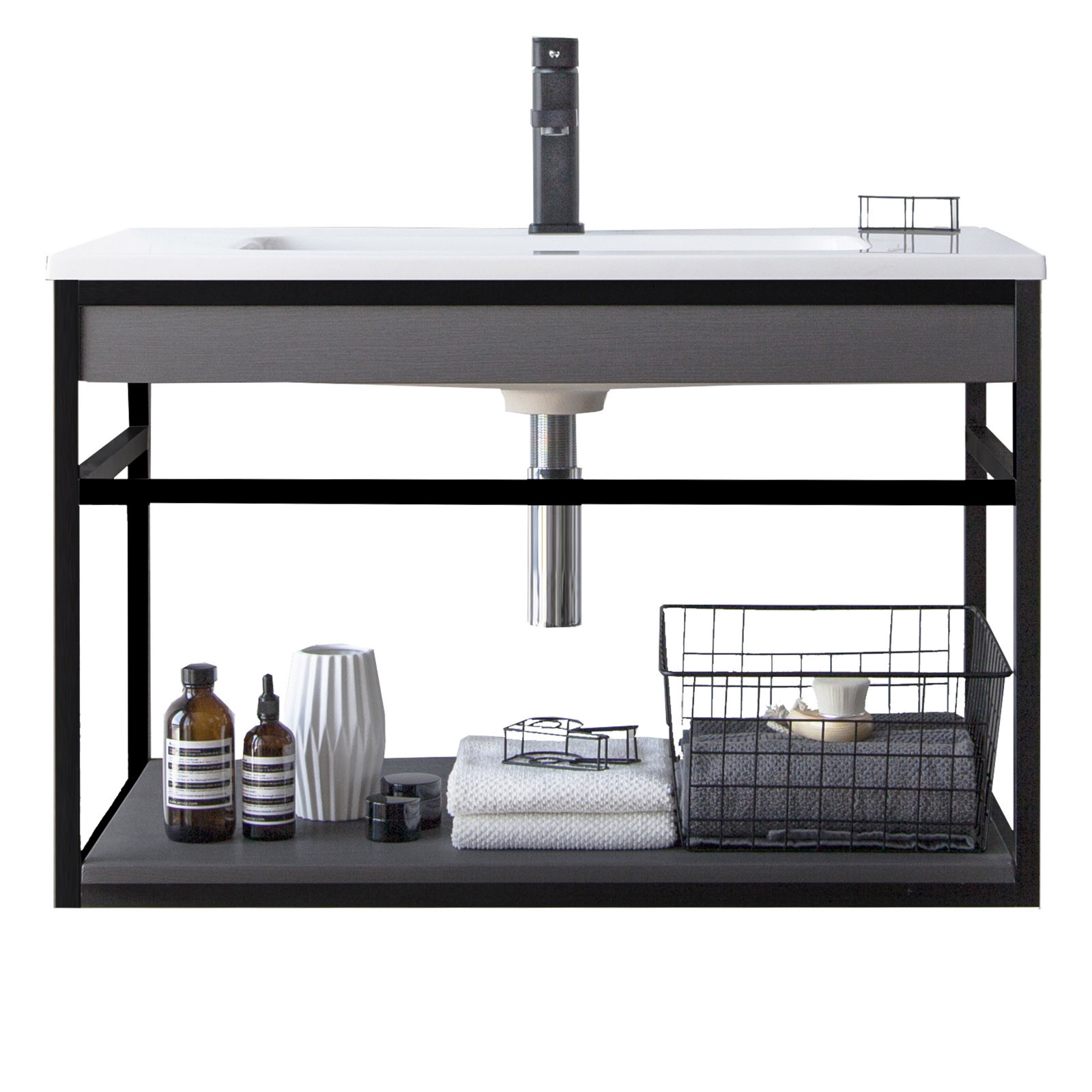 Mobile Bagno Sally Grey Black 80