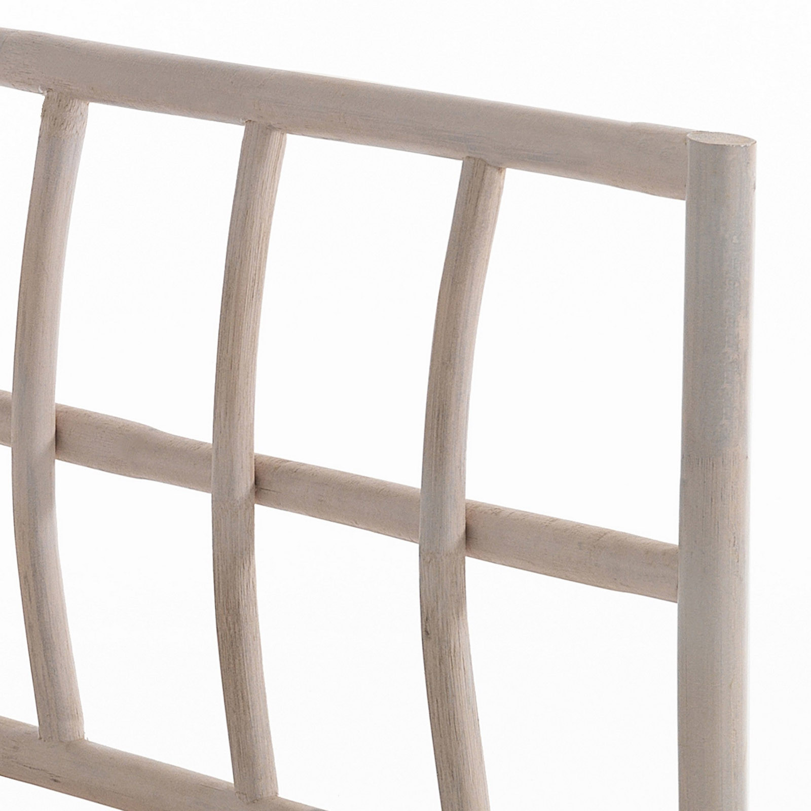 Basamento Angolare Fedra in Rattan Sbiancato per 1 elemento Kamar, 80x80xh70 cm