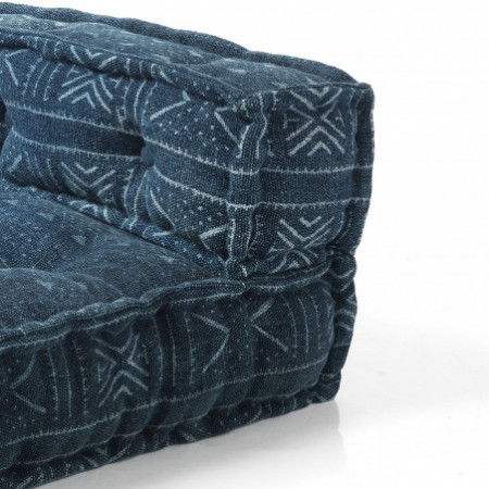 Elemento Angolare Kamar Blue rivestimento Cotone 100% Blu, 80x80xh40 cm