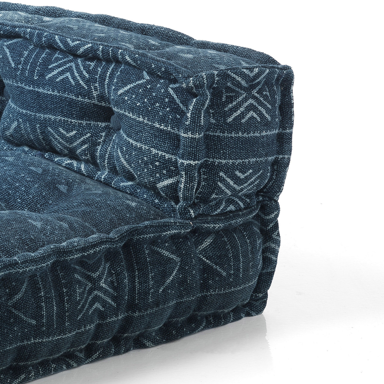 Elemento Angolare Kamar Blue rivestimento Cotone 100% Blu, 80x80xh40 cm