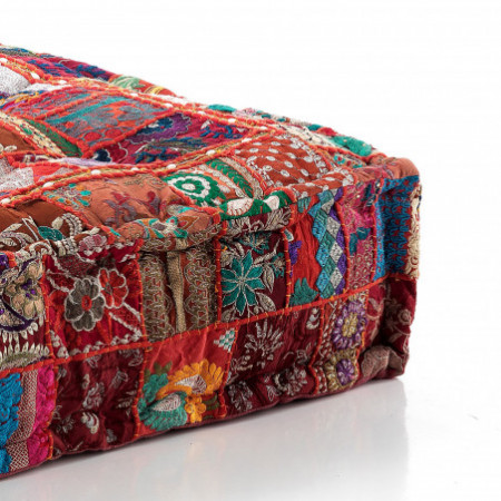 Pouf Cuscino Quadrato Kamar Red Patch rivestimento Cotone 100% L.80 x P.80 x H.20 cm