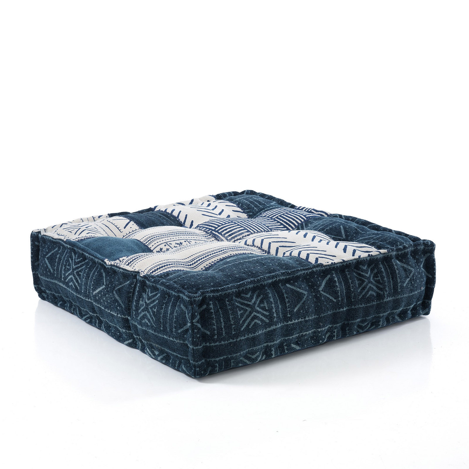 Pouff Quadrato Kamar Blue/Beige