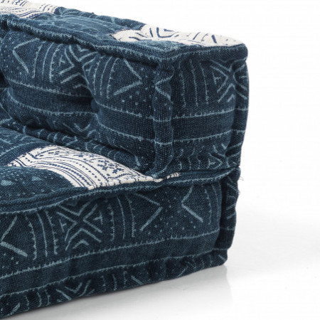 Divano 2 Posti Kamar High Composizione 05 rivestimento Cotone 100% Blu e Bianco, 160x80xh60 cm