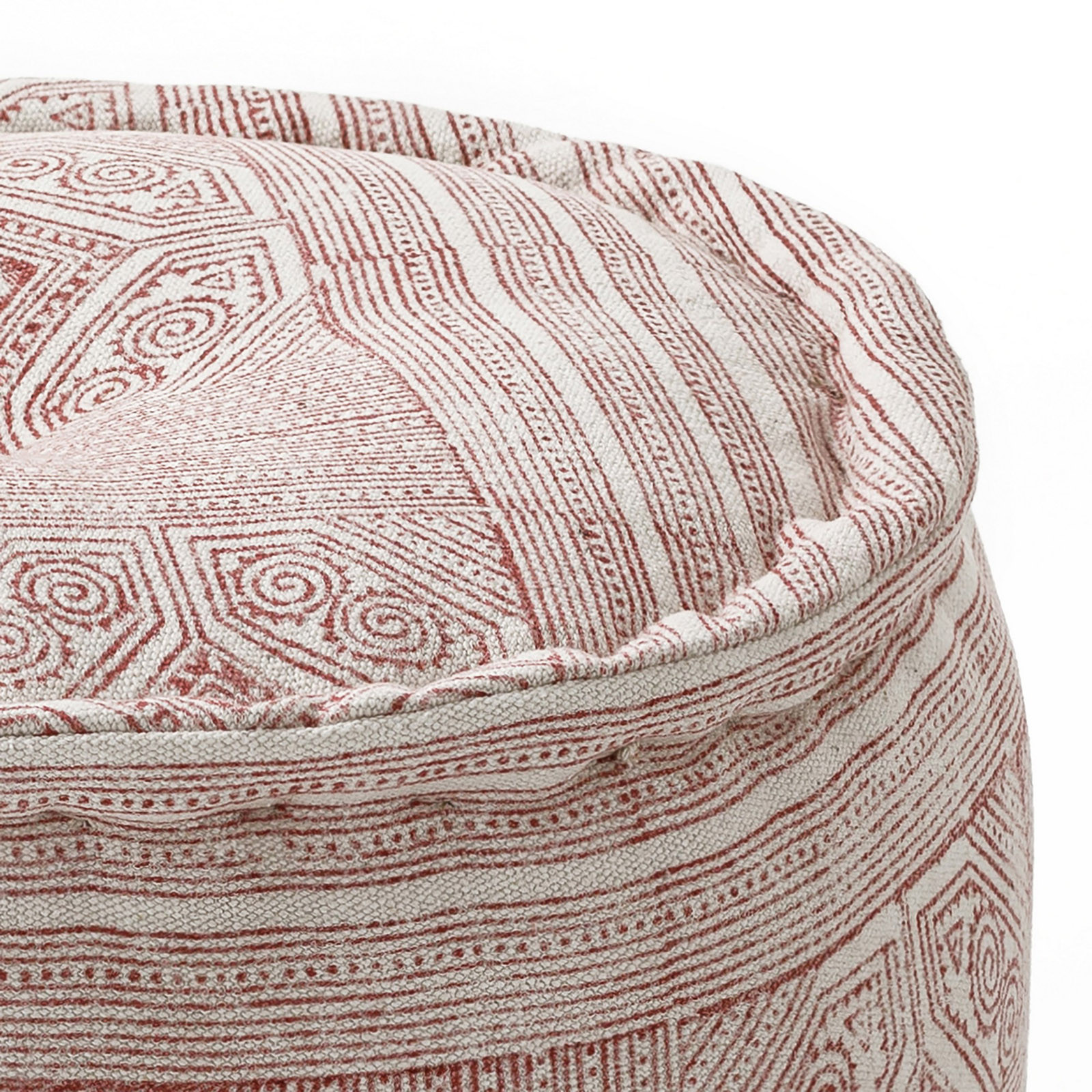 Pouf Rotondo Rosa rivestimento Cotone 100%, d45xh30 cm