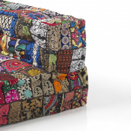Poltrona / Chaise Longue Kamar High Composizione 34 rivestimento Cotone 100% patchwork Multicolore, 80x80xh60 cm