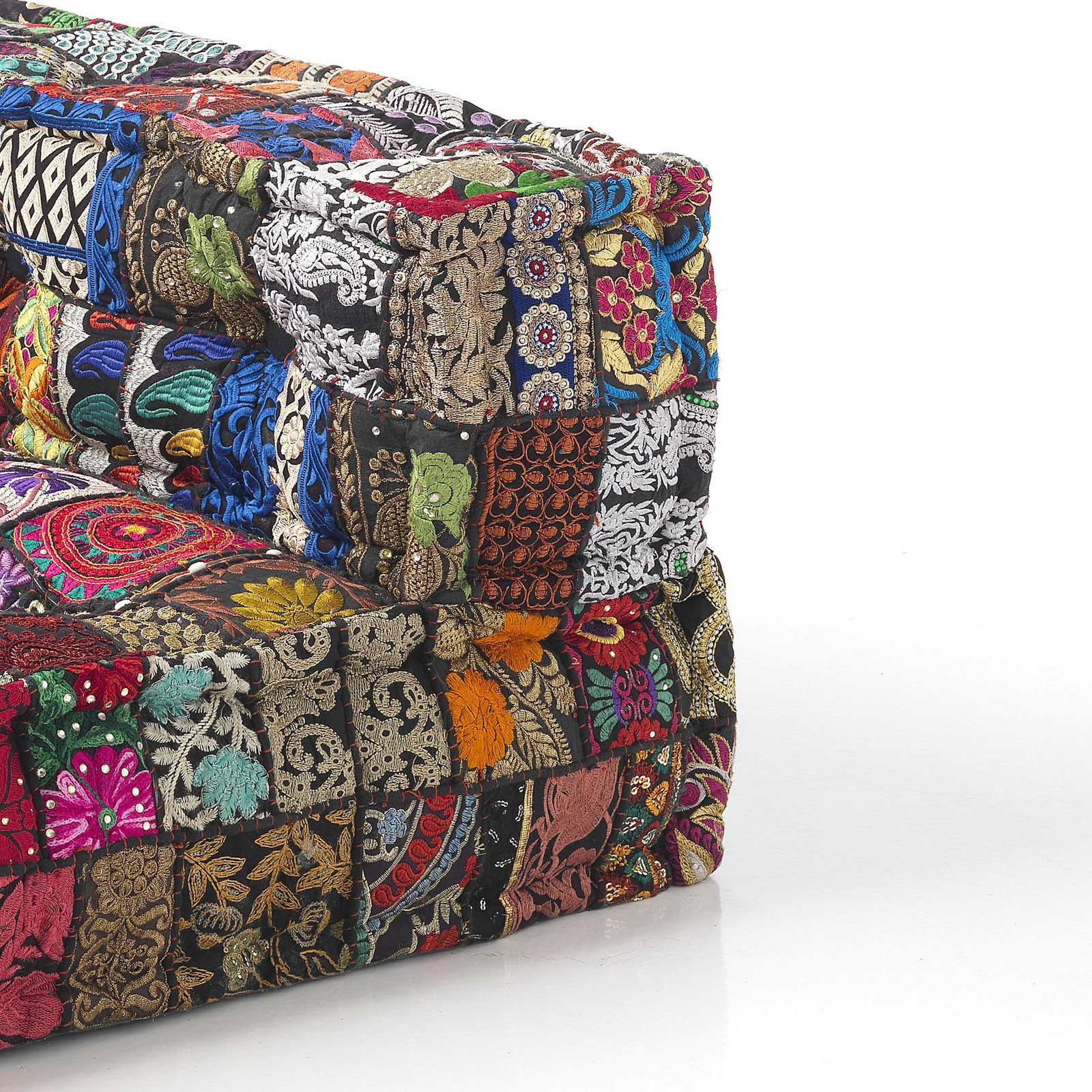Poltrona / Chaise Longue Kamar High Composizione 34 rivestimento Cotone 100% patchwork Multicolore, 80x80xh60 cm