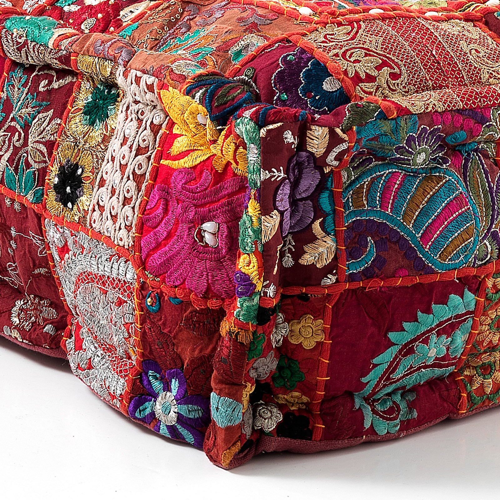 Poltrona / Chaise Longue Kamar High Composizione 34 rivestimento Cotone 100% patchwork Multicolore, 80x80xh60 cm