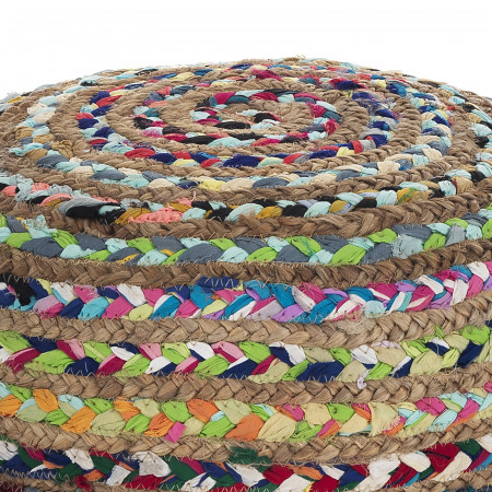 Pouf rotondo Color C in Juta Multicolore, d45xh45 cm