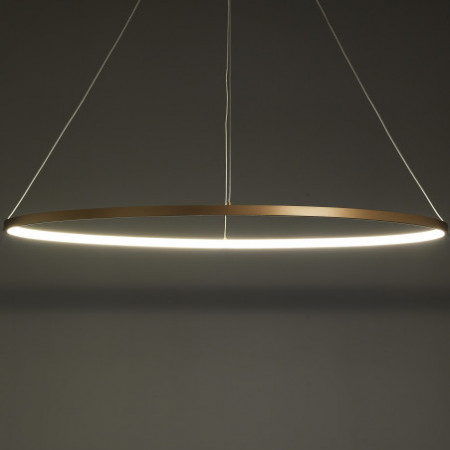 Lampadario LED Holes-D Gold in Allumino Oro opaco con filo regolabile, d 60/100 h92 cm