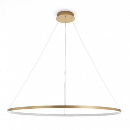 Lampadario LED Holes-D Gold in Allumino Oro opaco con filo regolabile, d 60/100 h92 cm