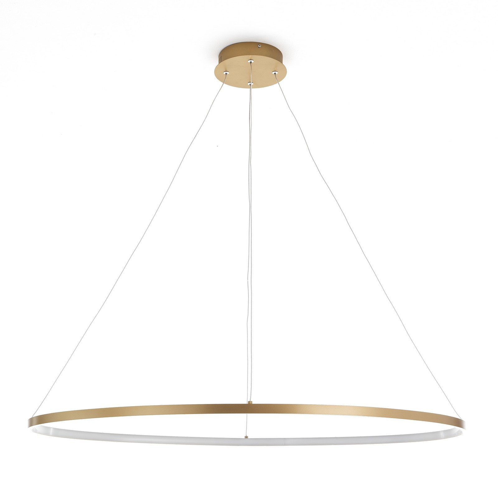Lampadario LED Holes-D Gold in Allumino Oro opaco con filo regolabile, d 60/100 h92 cm