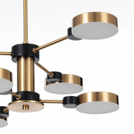 Lampadario LED Akos-A in Metallo verniciato Ottone, d60 h74 cm
