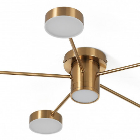 Lampadario LED Akos-B in Metallo verniciato Ottone, 100x70 h13 cm