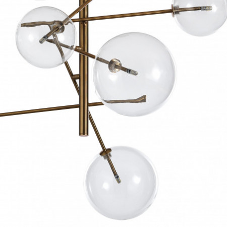 Lampadario Jek in Metallo verniciato Ottone con sfere in vetro, d80 h80 cm