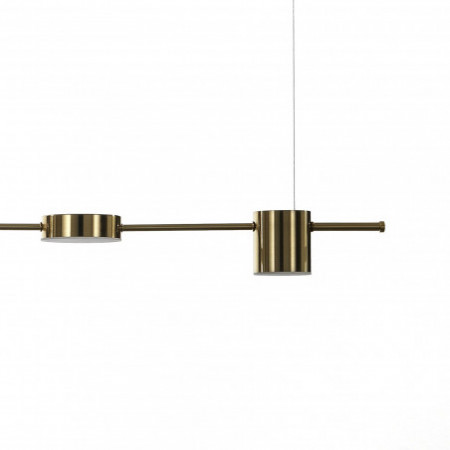 Lampadario LED Mind in Alluminio colore Ottone anticato opaco regolabile, 160x10 h130 cm