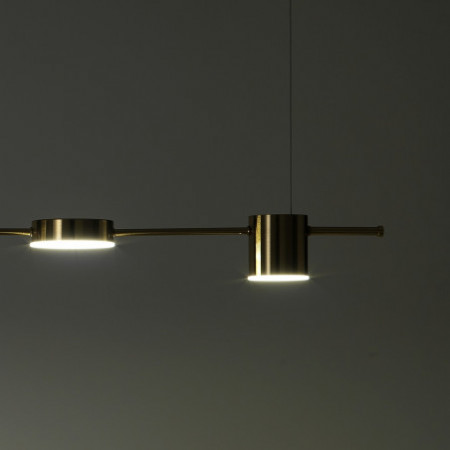 Lampadario LED Mind in Alluminio colore Ottone anticato opaco regolabile, 160x10 h130 cm