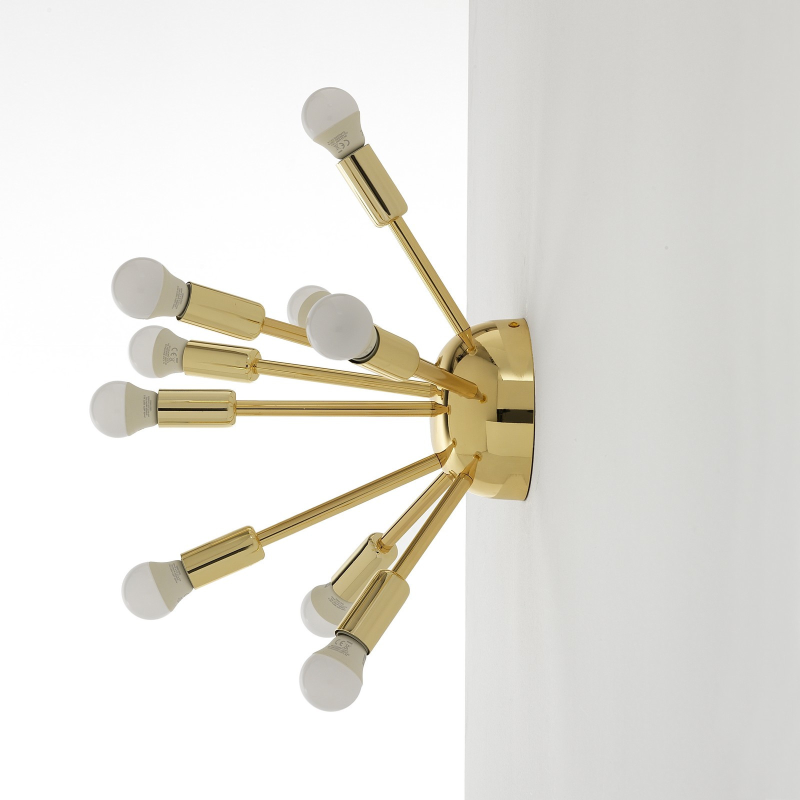 Lampadario / Applique Sun in Metallo Oro lucido, d38 h29
