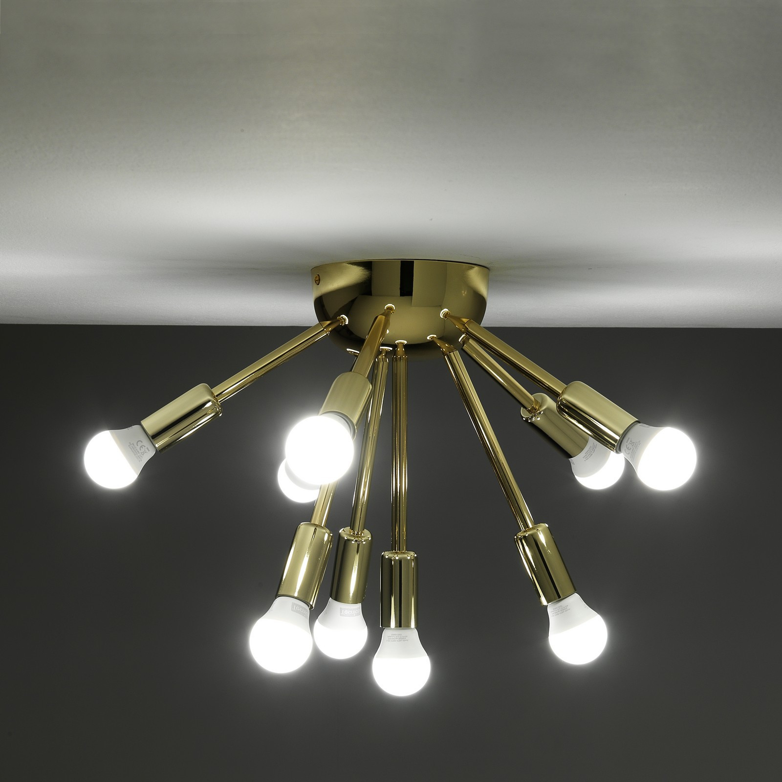 Lampadario / Applique Sun in Metallo Oro lucido, d38 h29