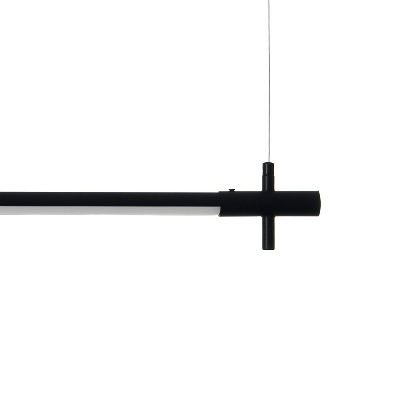 Lampadario Tube in Alluminio Nero opaco con filo elettrico regolabile, d2.2x120 cm