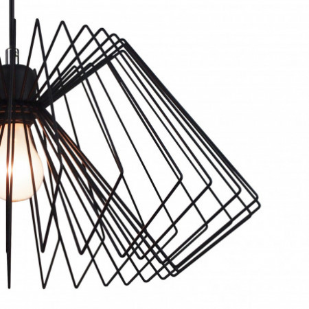 Lampadario Franco in Metallo Nero opaco filo regolabile, d50 h25 cm