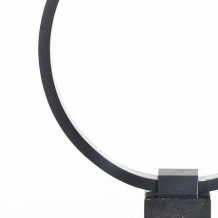 Lampada da Tavolo LED Holes in Metallo verniciato Nero opaco con base in Marmo Nero, 30x7 h37 cm