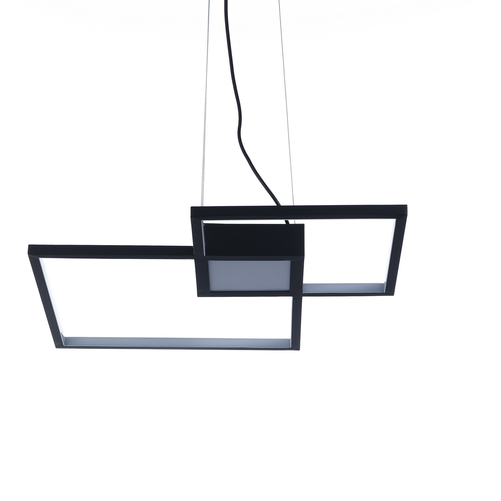 Lampadario LED in metallo colore Nero opaco dimensioni cm. L.54 P.54 H.8  filo elettrico regolabile