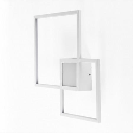 Plafoniera / Applique LED Plaza White in Metallo Bianco opaco, 54x54 h8 cm