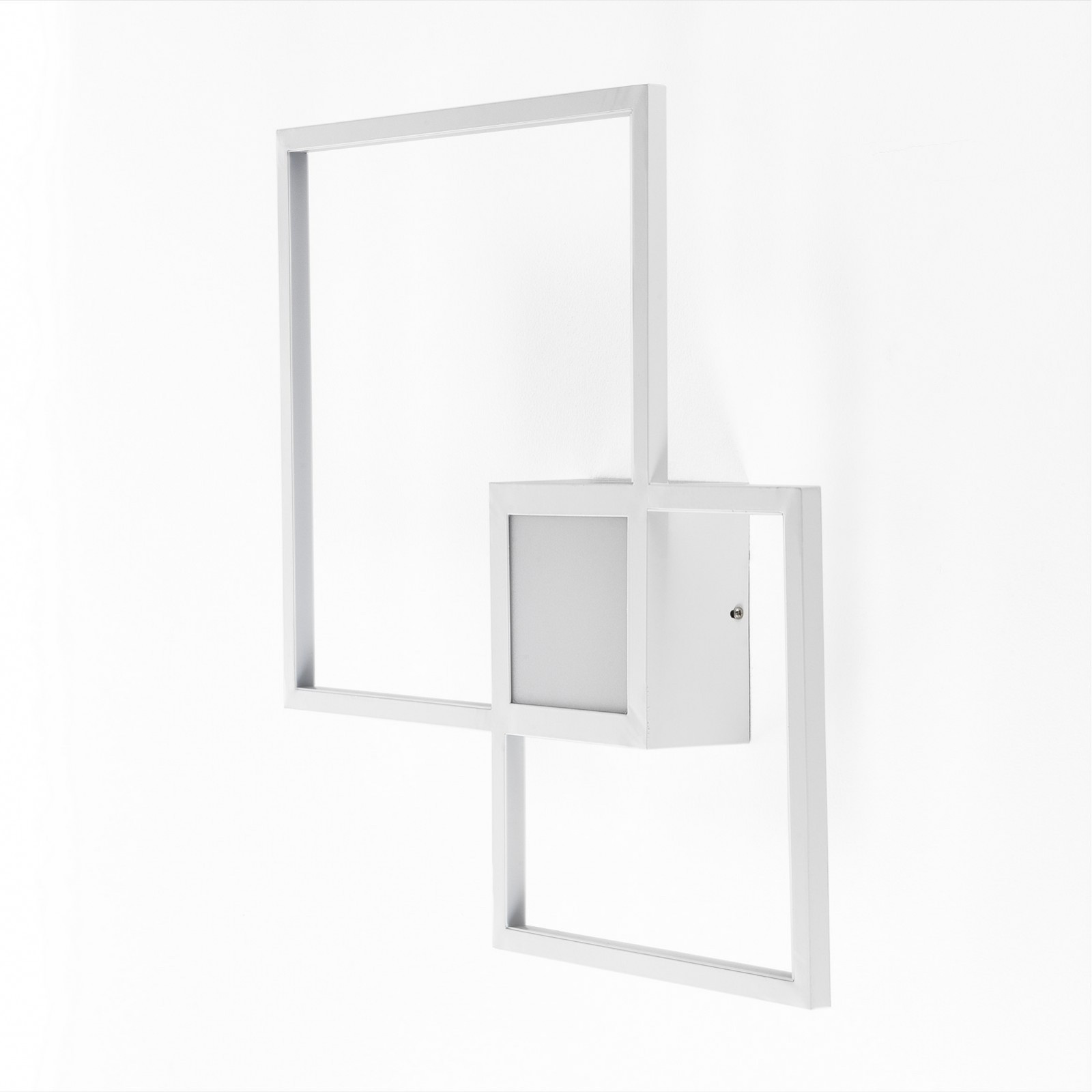 Plafoniera / Applique LED Plaza White in Metallo Bianco opaco, 54x54 h8 cm