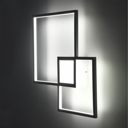 Plafoniera / Applique LED Plaza White in Metallo Bianco opaco, 54x54 h8 cm