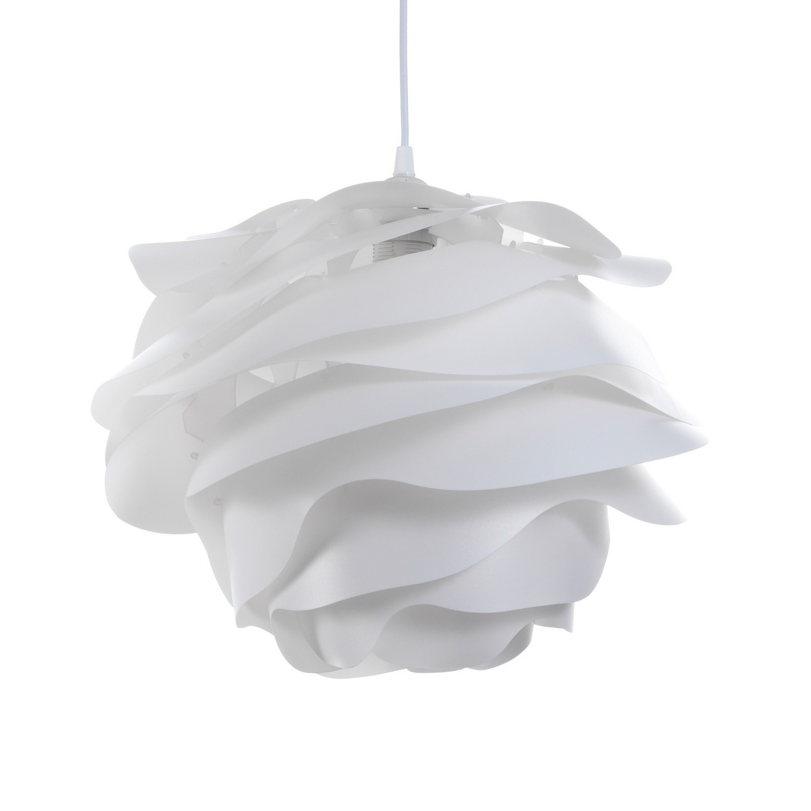 Lampadario n polipropilene Bianco opaco dimensioni cm H.30 x D.40 filo elettrico regolabile