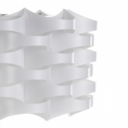 Lampada da Tavolo Arra in polipropilene Bianco opaco e Acciaio satinato, d36 h47 cm
