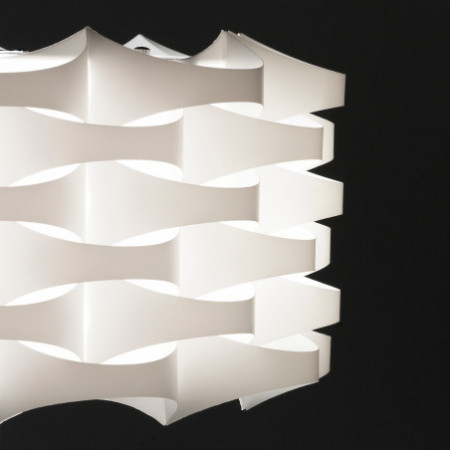 Lampada da Tavolo Arra in polipropilene Bianco opaco e Acciaio satinato, d36 h47 cm